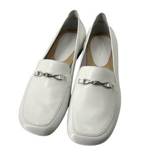 Trotters White Leather Horsebit Office Loafers Women’s 6